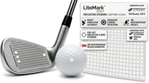 LiteMark Golf Club and Golf Ball White Reflective Dot Stickers, 3M Weatherproof Decals for Foresight GCQuad, GC3, GC2 and HMT High Speed Photometric Camera Detection (800 Pack - 4.2mm) in Kuwait