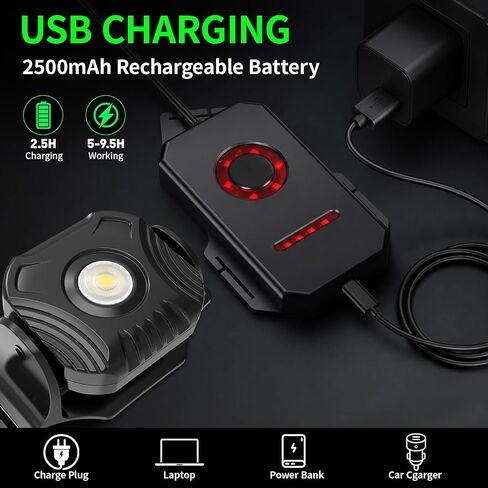 Running Lights for Runners, 500 Lumens Running Light with Rear Light, 4 Modes & 360° Reflective Running Vest, IPX4 Waterproof, Adjustable Rechargeable Running Light for Walking/Cycling/Hiking in Kuwait