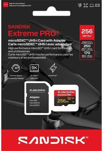 SanDisk 256GB Extreme PRO MicroSD for Insta360 Cameras SDSQXCJ-256G-GS6MA in Kuwait