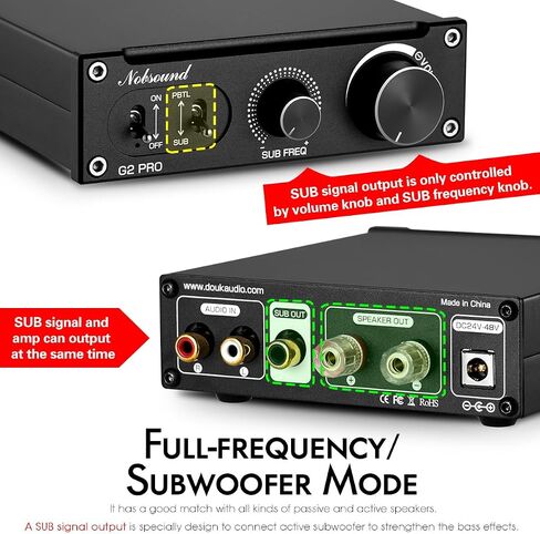 Nobsound G2 PRO Mono Amplifier + Douk Audio BS-1 Bass Shaker Bundle: 300W Sub Amp & Tactile Transducer for Deep Home Theater & Gaming Immersion in Kuwait