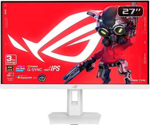 ASUS ROG XG27UCGR-W 27 Inch 4K 162Hz White USB-C G-SYNC Gaming Monitor in Kuwait