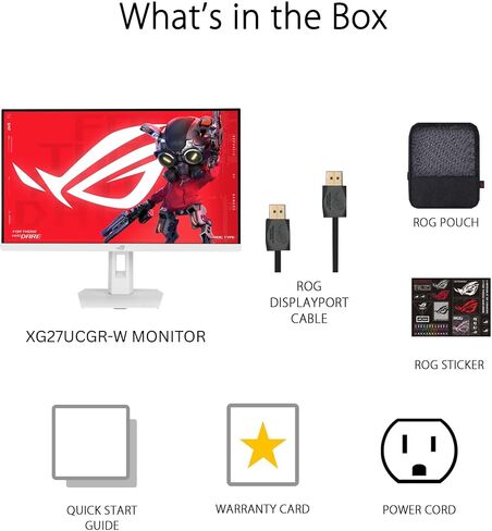 ASUS ROG XG27UCGR-W 27 Inch 4K 162Hz White USB-C G-SYNC Gaming Monitor in Kuwait