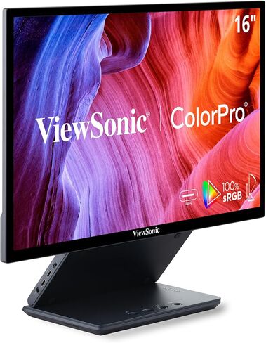 ViewSonic VP16-OLED 15.6 Inch 1080p ColorPro Monitor, OLED Display with Pantone Validated Color Accuracy for Immersive Second Screen Productivity, Advanced Ergonomics, 40W USB-C, and mini HDMI Inputs in Kuwait