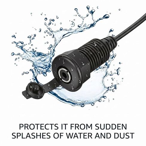 3.5mm Panel Mount Jack Stereo Audio Cable, 11.8 Inches Male to Female Embedded Embedded Jack for Car Rv Furniture Audio Port, Black in Kuwait