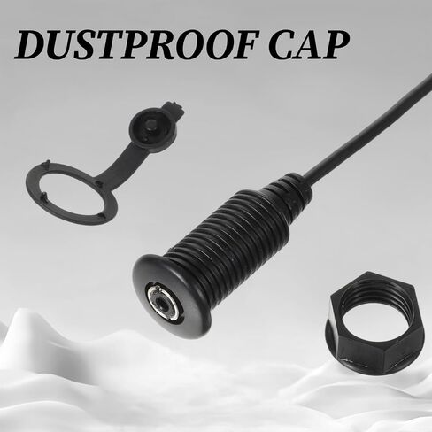 3.5mm Panel Mount Jack Stereo Audio Cable, 11.8 Inches Male to Female Embedded Embedded Jack for Car Rv Furniture Audio Port, Black in Kuwait