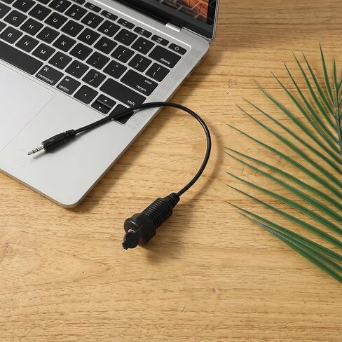 3.5mm Panel Mount Jack Stereo Audio Cable, 11.8 Inches Male to Female Embedded Embedded Jack for Car Rv Furniture Audio Port, Black in Kuwait