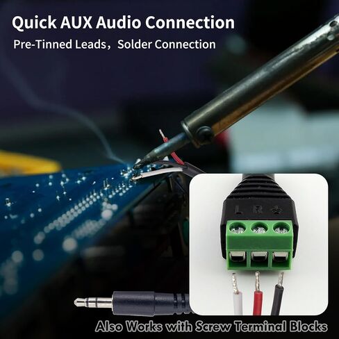 Nadadora 3.5mm Audio Pigtail TRS Male to Bare Wire Stereo AUX Cable 1 Pack in Kuwait