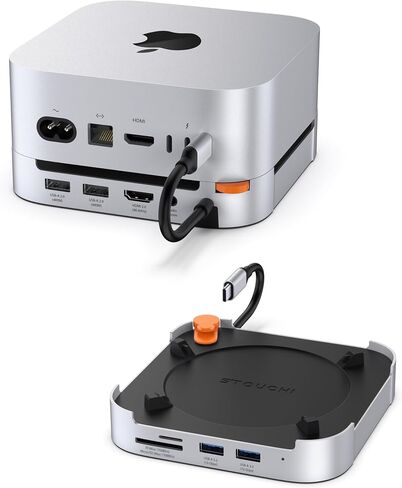 Stouchi Mac mini M4 Dock Stand with NVMe SATA SSD Enclosure, 8-Port Hub in Kuwait