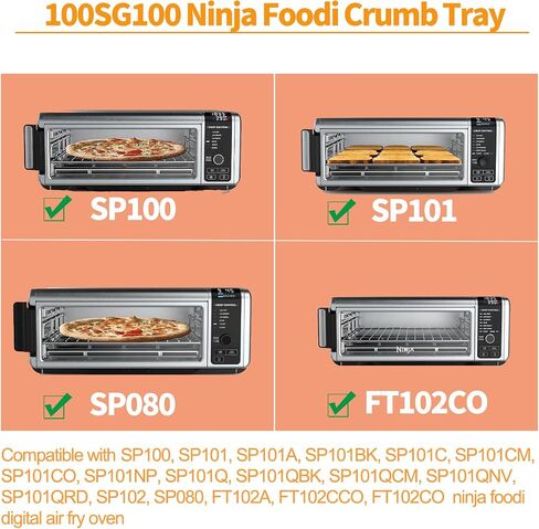 Upgraded Crumb Tray SP101 SP100 Replacement Parts for Ninja Foodi Crumb Tray 304 Stainless Steel Ninja Digital Filp Air Fryer Tray SP080 FT102CO 100SG100 Toaster Oven Removable Bottom Drip Catcher Pan in Kuwait