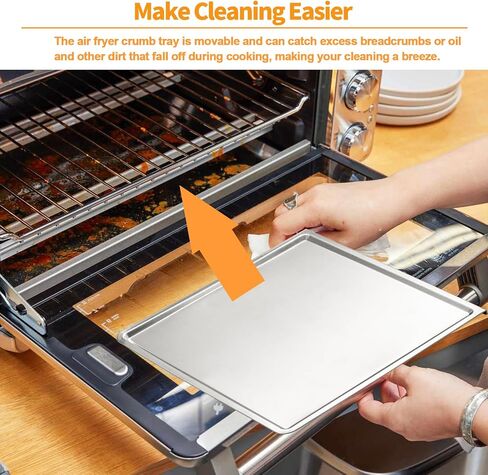 Upgraded Crumb Tray SP101 SP100 Replacement Parts for Ninja Foodi Crumb Tray 304 Stainless Steel Ninja Digital Filp Air Fryer Tray SP080 FT102CO 100SG100 Toaster Oven Removable Bottom Drip Catcher Pan in Kuwait