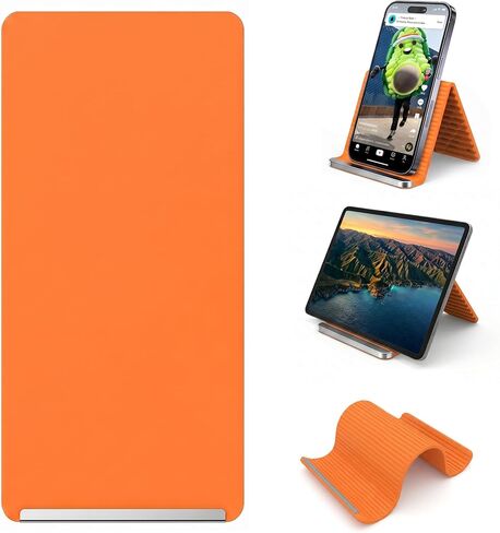 Adjustable Foldable Silicone Phone Stand, Cyan Blue, with Charging Port, Non-Slip Desk Holder for iPhone, Samsung, Tablets in Saudi Arabia