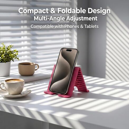 Adjustable Foldable Silicone Phone Stand, Cyan Blue, with Charging Port, Non-Slip Desk Holder for iPhone, Samsung, Tablets in Saudi Arabia
