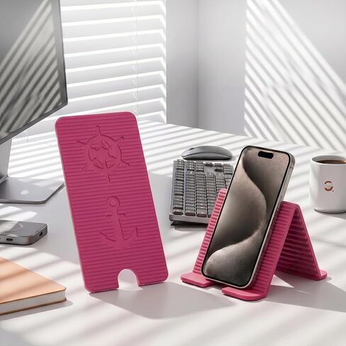 Adjustable Foldable Silicone Phone Stand, Cyan Blue, with Charging Port, Non-Slip Desk Holder for iPhone, Samsung, Tablets in Saudi Arabia