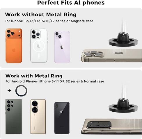 LenTok Magnetic Bed Phone Holder for Laying Down, Bedside Floor Stand with Adjustable Arm for iPhone, Headboard Phone Mount for Reading Watch Movies in Kuwait