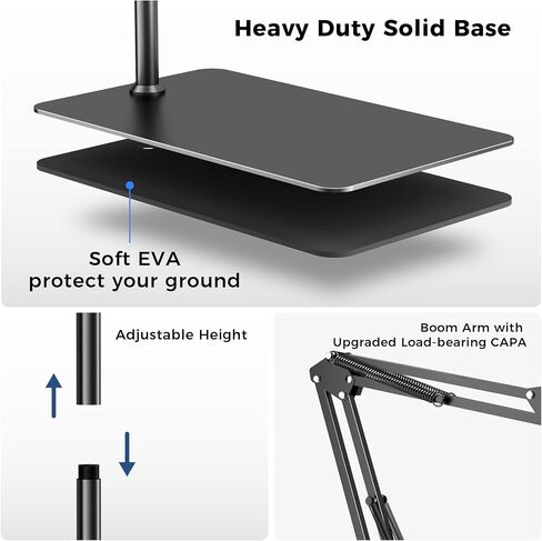 LenTok Magnetic Bed Phone Holder for Laying Down, Bedside Floor Stand with Adjustable Arm for iPhone, Headboard Phone Mount for Reading Watch Movies in Kuwait