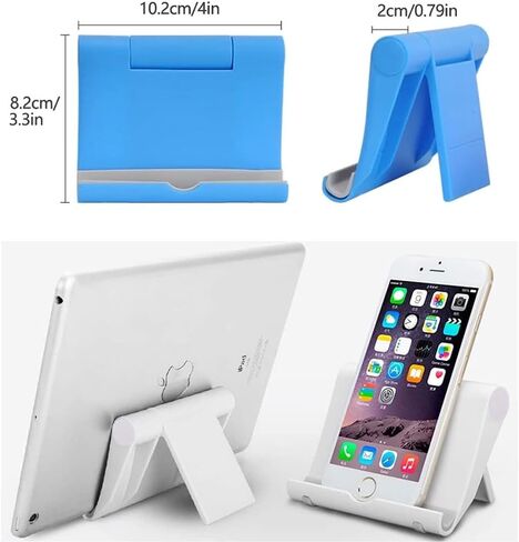 Cell Phone Stand 2 Pack Cell Phone Holder for Desk, Portable Phone Stand Holder for Desktop Kitchen Travel, Cellphone Stand Mobile Holder for iPhone Stand & All Smartphone (Black) in Kuwait