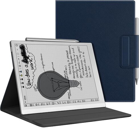 Magnetic Folio Case for Onyx Boox Go 10.3 Gen II Lumi/Go 10.3 Gen II (2026),Slim Lightweight Premium PU Leather Cover with Multi-Angle Viewing Stand,Pen Clasp& Auto Sleep/Wake (Dark Blue) in Kuwait