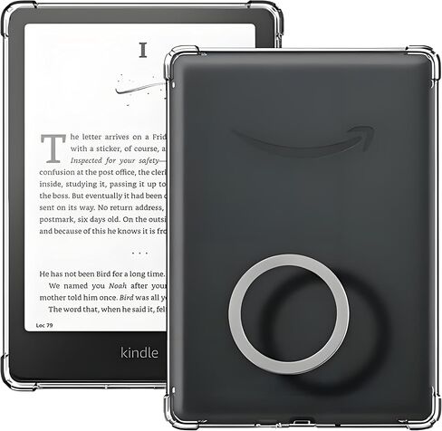 Case for Kindle Paperwhite (12th Gen, 7" 2024) & Kindle Colorsoft/Signature Edition - Shockproof Cover with Ring Grip/Holder & Magnetic Attachment Ring in Kuwait