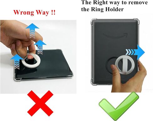 Case for Kindle Paperwhite (12th Gen, 7" 2024) & Kindle Colorsoft/Signature Edition - Shockproof Cover with Ring Grip/Holder & Magnetic Attachment Ring in Kuwait