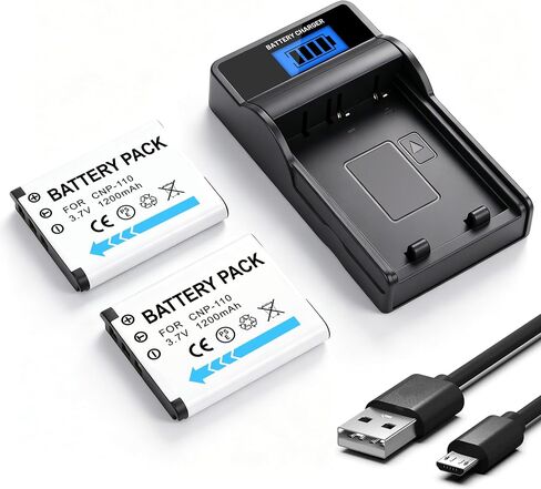 2Pack NP-110 Battery and LCD Slim USB Charger in Saudi Arabia
