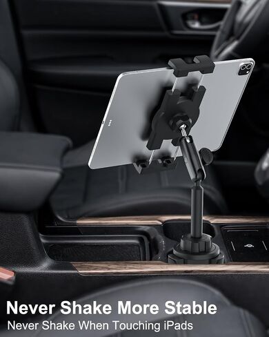 Cup Holder Car Tablet Holder for Truck - [Foldable Phone Friendly] 360° Adjustable Metal Arm Cup Tablet Mount for Samasung Tab, Galaxy Z Fold 7 6 5 4 3, Google Pixel, Android Smartphones, iPad, iPhone in Kuwait