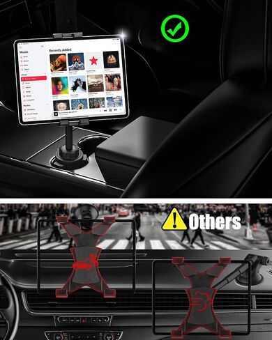 Cup Holder Car Tablet Holder for Truck - [Foldable Phone Friendly] 360° Adjustable Metal Arm Cup Tablet Mount for Samasung Tab, Galaxy Z Fold 7 6 5 4 3, Google Pixel, Android Smartphones, iPad, iPhone in Kuwait