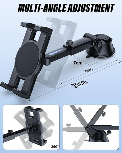 Z Fold Car Mount - [Foldable Phone Friendly] Car Dashboard Tablet Holder Powerful Suction Cup Mount, Dash Windshield Truck Stand for Samasung Galaxy Fold 7 6 5 4 3 2, Tabs, Google Pixel, iPad, iPhone in Kuwait