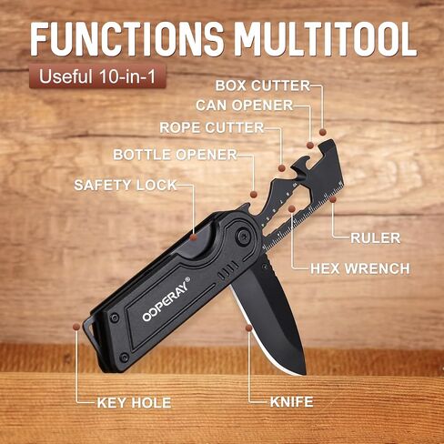 OOPERAY Multitool Pocket Knife, EDC Box Cutter, Gifts for Men, Fishing Hunting Camping Essentials Gift, Christmas Stocking Stuffers for Men, Christmas Bulk Brithday Gifts for Him Dad Brother in Kuwait