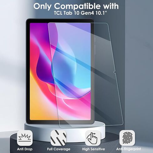 2-Pack Screen Protector Compatible with TCL Tab 10 Gen4 10.1", Tempered Glass Clear Film, Anti-Scratch, 9H Hardness, Easy Installation in Kuwait