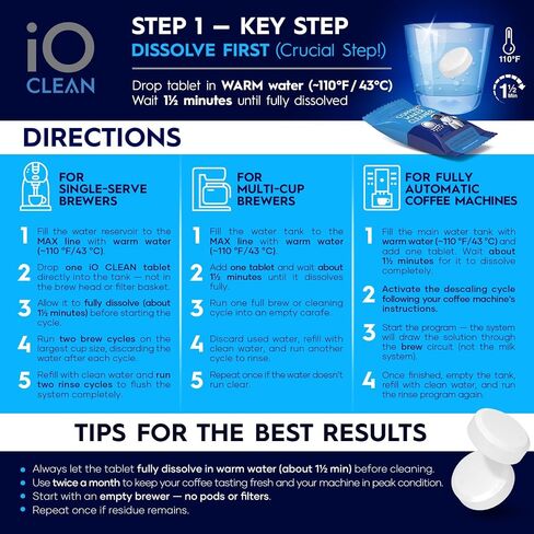 iO CLEAN Coffee Maker Cleaner & Coffee Machine Descaler Tablets in Kuwait