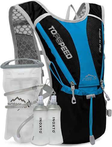 Hydration Pack Backpack, IX INOXTO Running Hydration Vest with 1.5L ( 50 oz) Water Bladder for Men Women, Lightweight Water Backpack for Hiking Cycling Climbing Camping (Black) in Kuwait