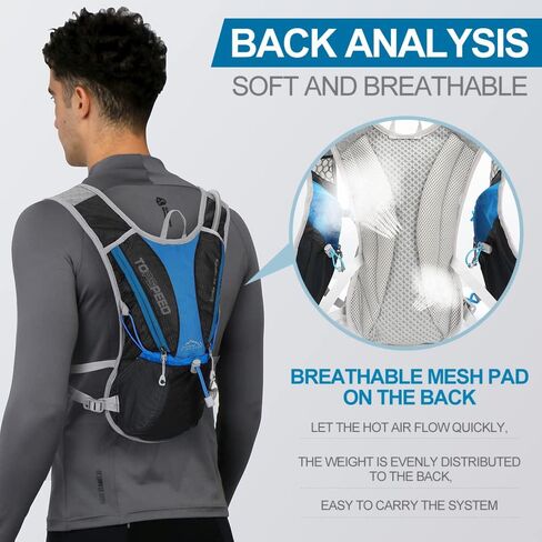 Hydration Pack Backpack, IX INOXTO Running Hydration Vest with 1.5L ( 50 oz) Water Bladder for Men Women, Lightweight Water Backpack for Hiking Cycling Climbing Camping (Black) in Kuwait