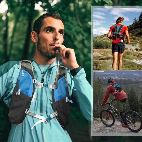Hydration Pack Backpack, IX INOXTO Running Hydration Vest with 1.5L ( 50 oz) Water Bladder for Men Women, Lightweight Water Backpack for Hiking Cycling Climbing Camping (Black) in Kuwait