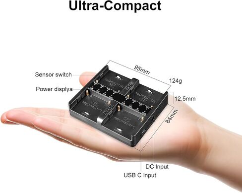 4-Channel USB C Fast Charging Station with PD 65W Quick Charger Adapter Kit for Sony NP-F550, NP-F750, NP-F770, NP-F970 Batteries in Kuwait