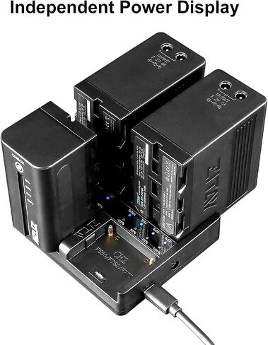 4-Channel USB C Fast Charging Station with PD 65W Quick Charger Adapter Kit for Sony NP-F550, NP-F750, NP-F770, NP-F970 Batteries in Kuwait