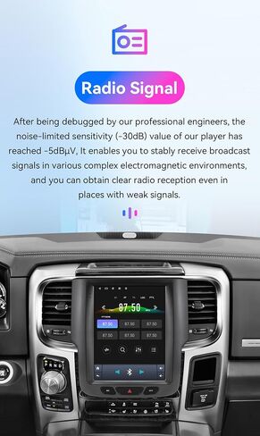 Android 14 Stereo Car Radio for Dodge RAM 1500 2500 3500 (2013-2018) (Auto A/C only), 8Core 4G+64G GPS Navigation with 9.7 inch QLED Touchscreen via Carplay Bluetooth 5.4 EQ (Model B) in Kuwait