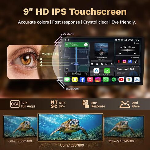 Android 15 Car Radio for Honda Civic 2016-2021: 9" 1280 * 800 HD Touchscreen Stereo with Wireless Carplay Android Auto 5G WiFi GPS Bluetooth FM DSP SWC 1080P Backup Camera in Kuwait