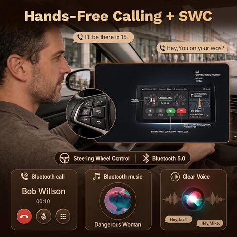 Android 15 Car Radio for Honda Civic 2016-2021: 9" 1280 * 800 HD Touchscreen Stereo with Wireless Carplay Android Auto 5G WiFi GPS Bluetooth FM DSP SWC 1080P Backup Camera in Kuwait