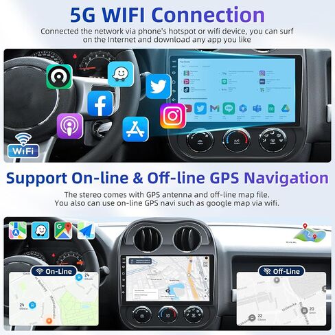 Android 15 Car Radio Stereo for Jeep Compass Patriot 2010-2016 in Kuwait