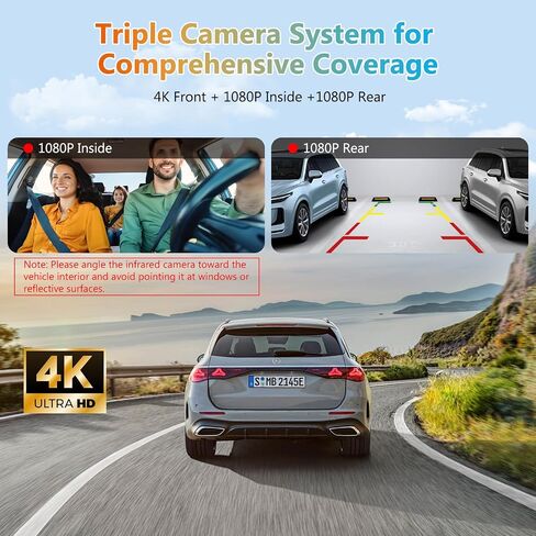 Carpuride 11.26" 125S CarPlay Android Auto Screen with Triple Dash Cam in Kuwait