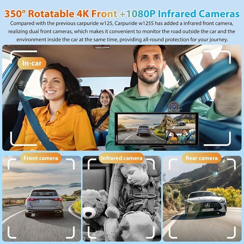 Carpuride 11.26" 125S CarPlay Android Auto Screen with Triple Dash Cam in Kuwait