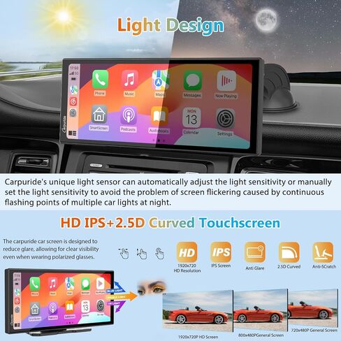 Carpuride 11.26" 125S CarPlay Android Auto Screen with Triple Dash Cam in Kuwait