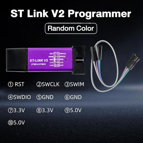 ST-Link V2 STM32 Emulator, Aideepen ST Link V2 Stm32 Programmer Unit mini STM8 STM32 Emulator Downloader M89 New (Random Color) in Kuwait
