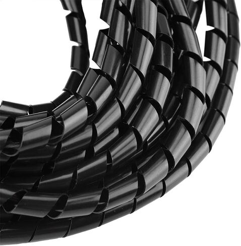 Spiral Cable Wrap, 10mm Diameter, Durable PE Protector (Black) in Kuwait