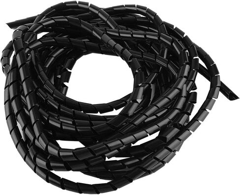 Spiral Cable Wrap, 10mm Diameter, Durable PE Protector (Black) in Kuwait