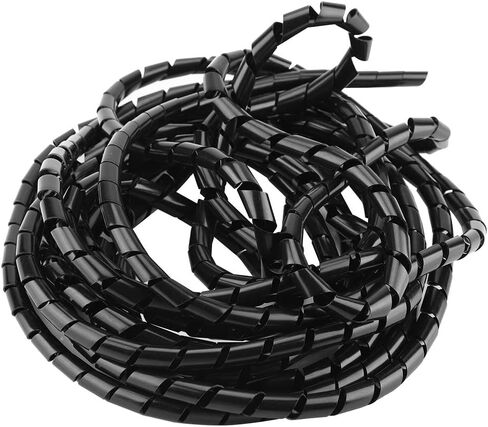 Spiral Cable Wrap, 10mm Diameter, Durable PE Protector (Black) in Kuwait