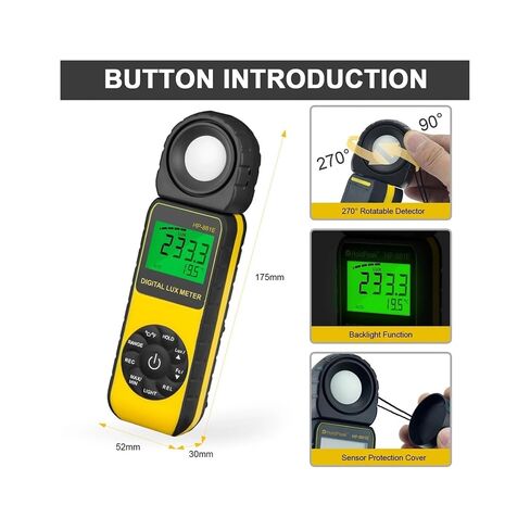 Digital Lux Meter -881E 1-300,000Lux Independent Sensor Reliable with LCD for Light Intensity Measurement in Saudi Arabia