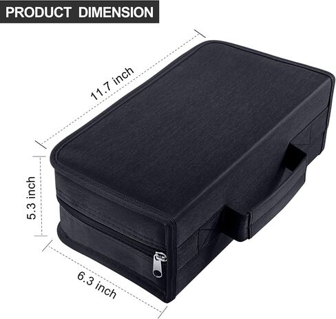 Siveit DVD Case Holder, CD/DVD Case Wallet Binder Holder 160 Capacity CD DVD Cases Organizer Portable CD Binder Wallet for Home Travel (Black binder, Black) in Kuwait