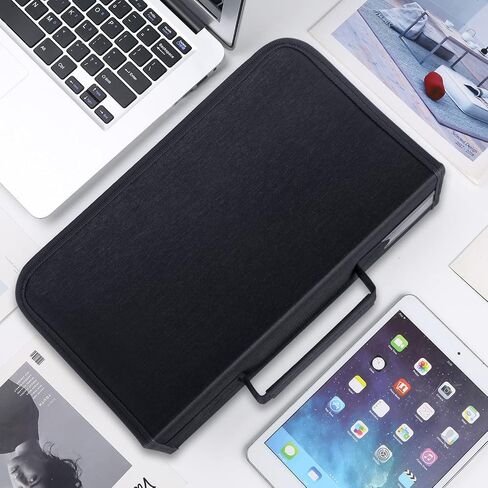 Siveit DVD Case Holder, CD/DVD Case Wallet Binder Holder 160 Capacity CD DVD Cases Organizer Portable CD Binder Wallet for Home Travel (Black binder, Black) in Kuwait