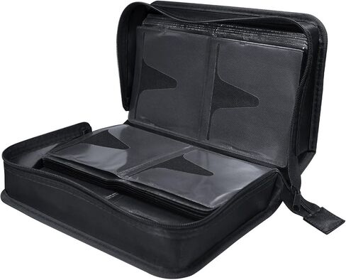 Siveit DVD Case Holder, CD/DVD Case Wallet Binder Holder 160 Capacity CD DVD Cases Organizer Portable CD Binder Wallet for Home Travel (Black binder, Black) in Kuwait
